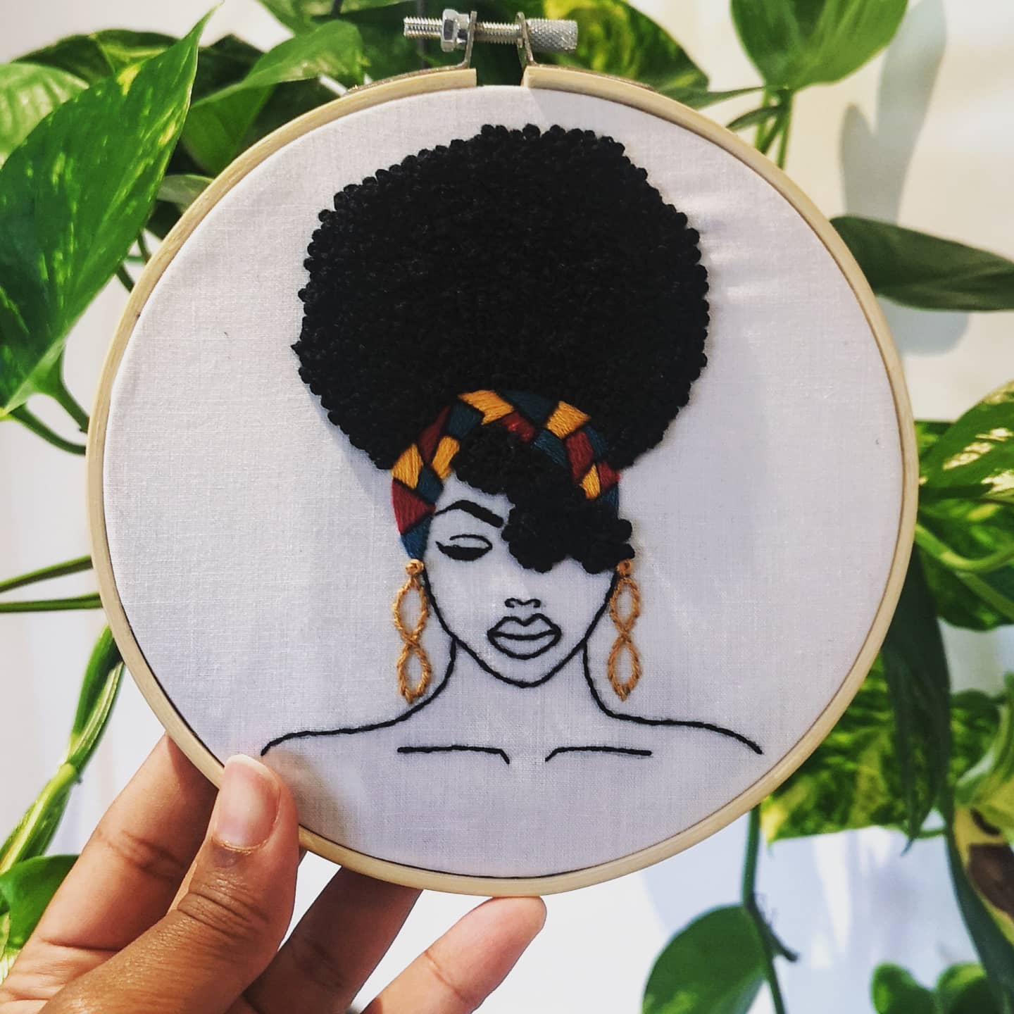 Afro embroidery design